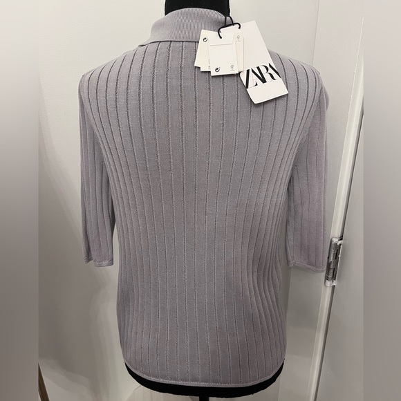 Zara Gray Button Down Shirt - Picture 2 of 5